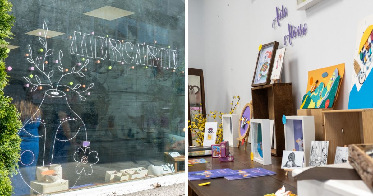Artesanía y diseño local expuestos en Mercarte, Tui